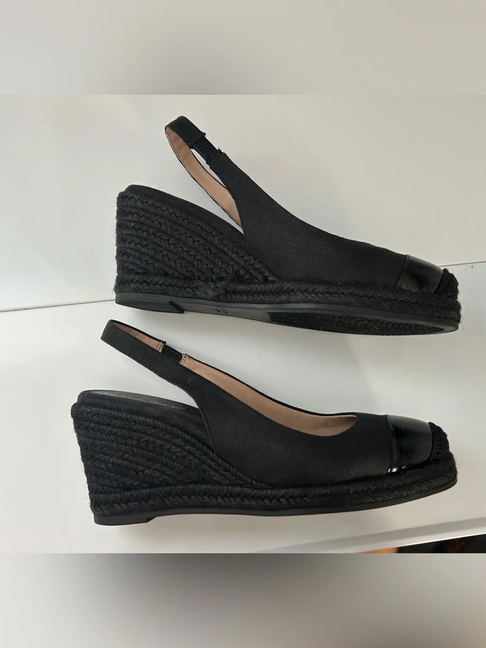 Cole Haan Cloudfeel Espadrille Wedge Slingback Size 6.5B Black Summer